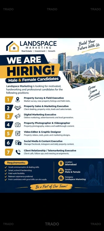 Property Sales Agent & Marketing Executive in Islamabad
