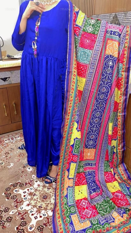 Long Maxi Royal Blue Colorwith Duppata for Sale in Hyderabad