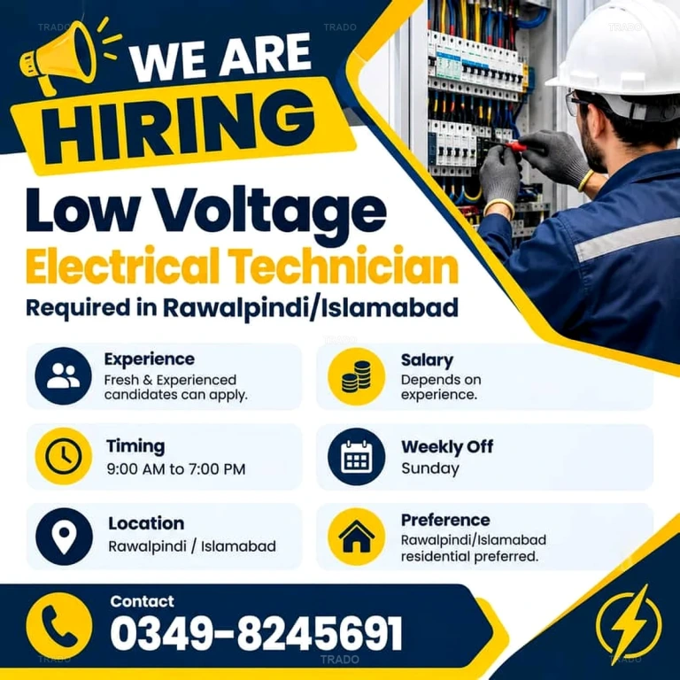 Electrical Technician Required in Rawalpindi