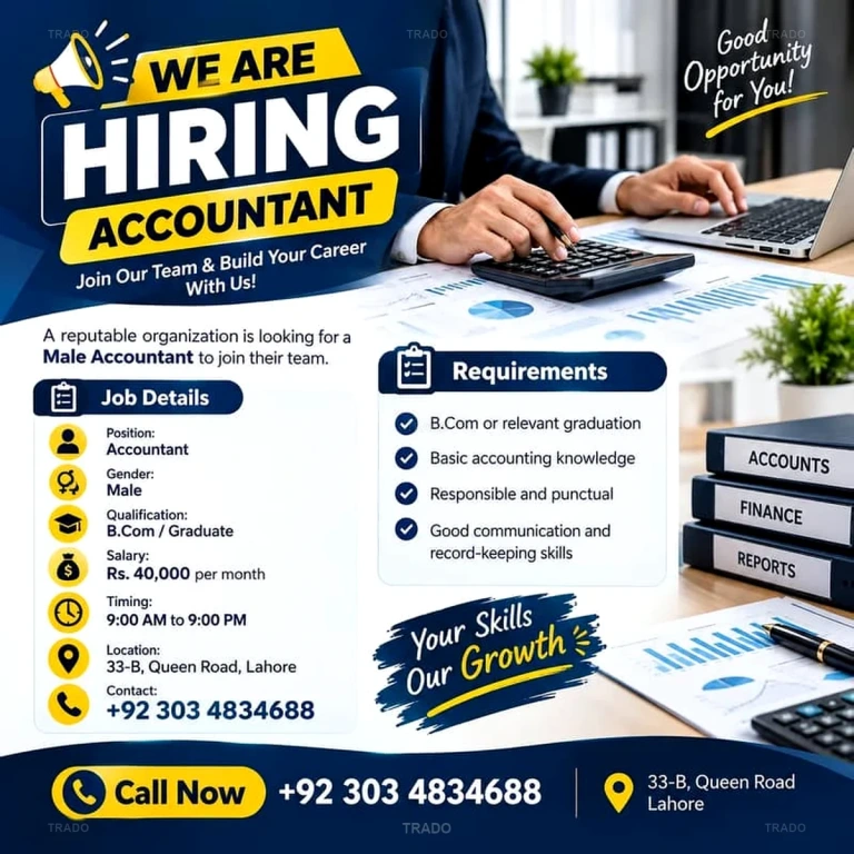 Accountant Required in Lahore