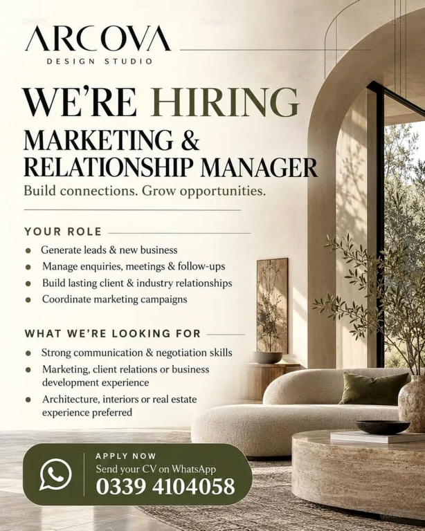 Marketing / Relationship Manager in Lahore