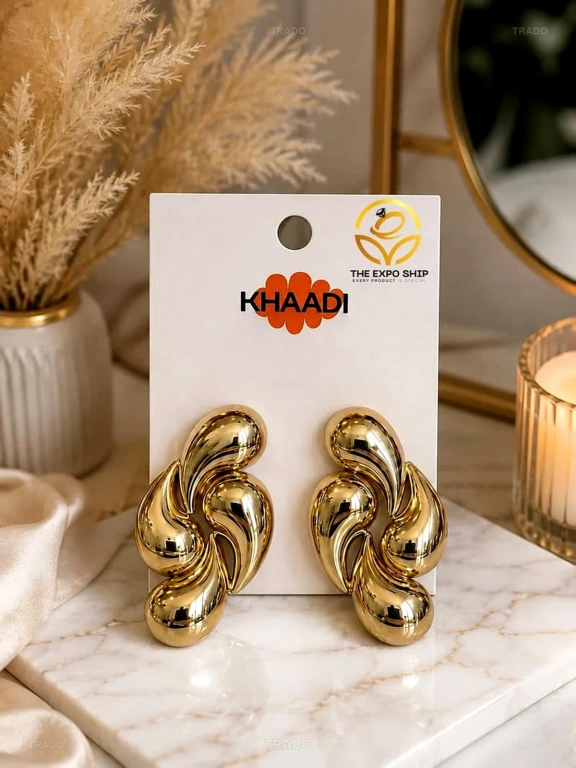 Comma-Shaped Geometric Teardrop Earrings for Sale in Karachi
