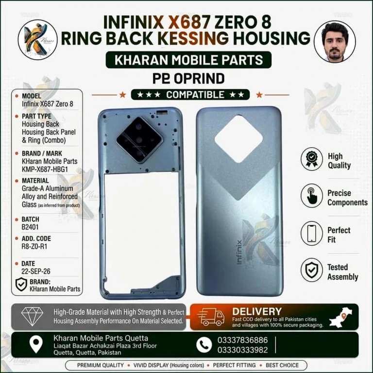Infinix Zero 8 X687 Ring Back Housing for Sale in Quetta